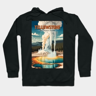 Yellowstone Famous Geyser Modern Tourism Ad Hoodie